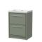 Lille 600mm Floor Standing 2-Drawer Vanity with Basin - 0 Tap Hole