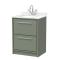 Lille 600mm Floor Standing 2-Drawer Vanity with Marble Worktop Basin