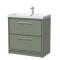 Lille 800mm Floor Standing 2-Drawer Vanity with Basin - 1 Tap Hole