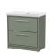 Lille 800mm Floor Standing 2-Drawer Vanity with Basin - 0 Tap Hole