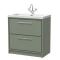 Lille 800mm Floor Standing 2-Drawer Vanity with Basin - 1 Tap Hole