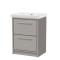 Lille 600mm Floor Standing 2-Drawer Vanity with Basin - 0 Tap Hole