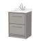Lille 600mm Floor Standing 2-Drawer Vanity with Marble Worktop Basin