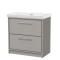 Lille 800mm Floor Standing 2-Drawer Vanity with Basin - 0 Tap Hole