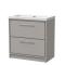 Lille 800mm Floor Standing 2-Drawer Vanity with Basin - 0 Tap Hole