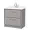 Lille 800mm Floor Standing 2-Drawer Vanity with Marble Worktop Basin