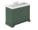 Hudson Reed Old London 1030mm Hunter Green 2-Door Floor Standing Basin Unit With 3 Taphole Fireclay Basin