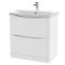 Nuie Lunar 800mm Floor Standing 2 Drawer Unit with Ceramic Basin