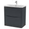 Nuie Lunar 800mm Floor Standing 2 Drawer Vanity Unit With Ceramic Basin