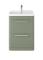 Hudson Reed Solar 600mm Fern Green Floor Standing 2-Drawer Vanity Unit With Ceramic Basin