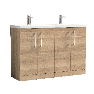 1200mm Floor Standing 4-Door Vanity & Double Basin