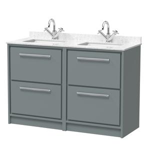 Lille 1200mm Floor Standing 4-Drawer Vanity with Marble Worktop Basin