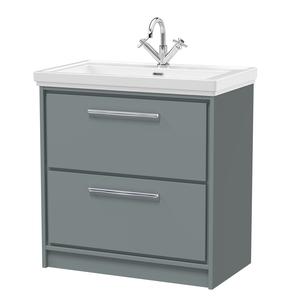 Lille 800mm Floor Standing 2-Drawer Vanity with Basin - 1 Tap Hole