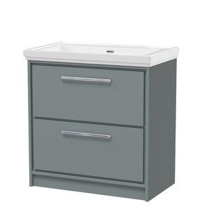Lille 800mm Floor Standing 2-Drawer Vanity with Basin - 0 Tap Hole