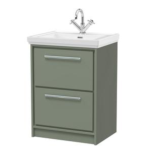 Lille 600mm Floor Standing 2-Drawer Vanity with Basin - 1 Tap Hole