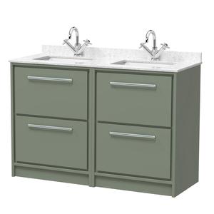 Lille 1200mm Floor Standing 4-Drawer Vanity with Marble Worktop Basin