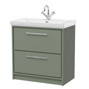 Lille 800mm Floor Standing 2-Drawer Vanity with Basin - 1 Tap Hole