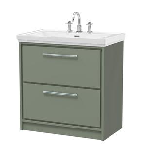 Lille 800mm Floor Standing 2-Drawer Vanity with Basin - 3 Tap Hole