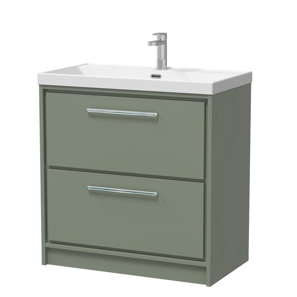 Lille 800mm Floor Standing 2-Drawer Vanity with Basin - 1 Tap Hole