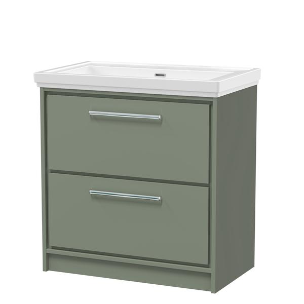 Lille 800mm Floor Standing 2-Drawer Vanity with Basin - 0 Tap Hole