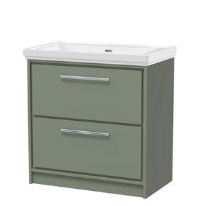 Lille 800mm Floor Standing 2-Drawer Vanity with Basin - 0 Tap Hole
