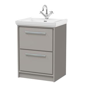 Lille 600mm Floor Standing 2-Drawer Vanity with Basin - 1 Tap Hole