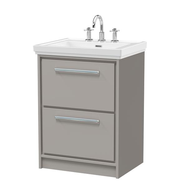 Lille 600mm Floor Standing 2-Drawer Vanity with Basin - 3 Tap Hole