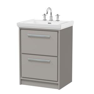 Lille 600mm Floor Standing 2-Drawer Vanity with Basin - 3 Tap Hole