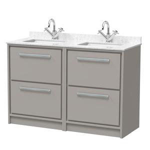 Lille 1200mm Floor Standing 4-Drawer Vanity with Marble Worktop Basin