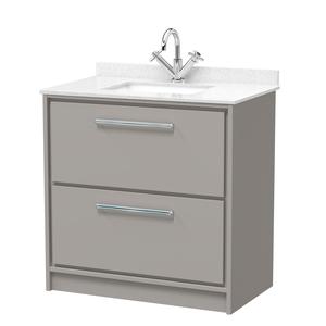 Lille 800mm Floor Standing 2-Drawer Vanity with Marble Worktop Basin