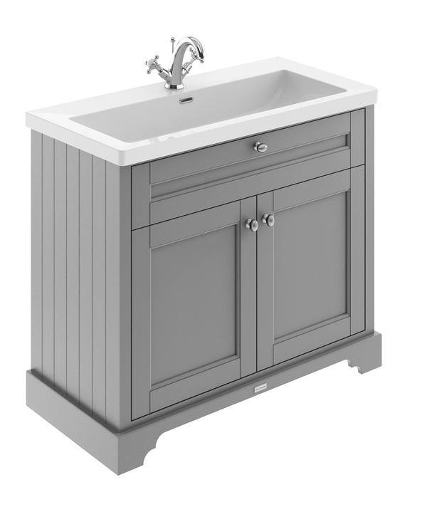 Old London 1000mm 2-Door Unit & Contemporary Fireclay Basin 1TH