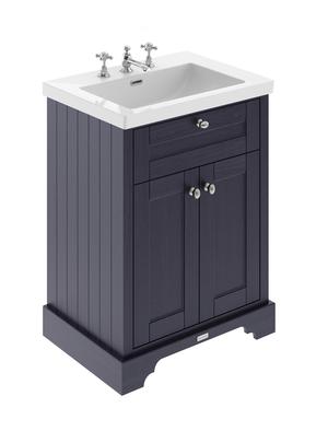 Hudson Reed Old London 813mm Twilight Blue Floor Standing Vanity Unit Including Fireclay Basin 3 Taphole