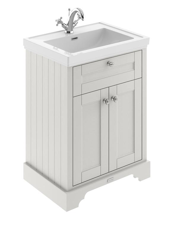 Hudson Reed Old London 600mm Timeless Sand 2-Door Vanity Unit & Fireclay Basin