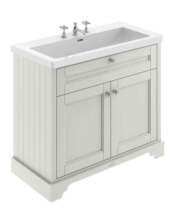Old London 1000mm 2-Door Unit & Contemporary Fireclay Basin 3TH