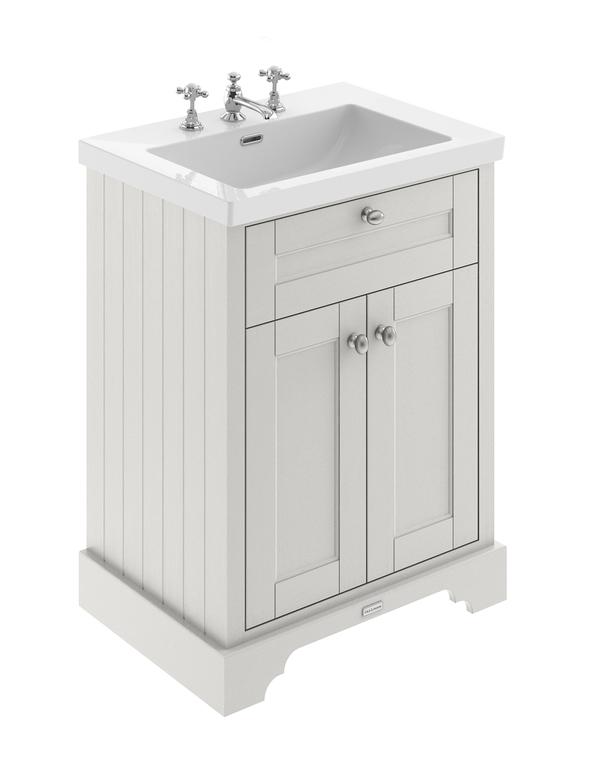 Hudson Reed Old London 600mm 2-Door Vanity Unit With 3 Taphole Basin