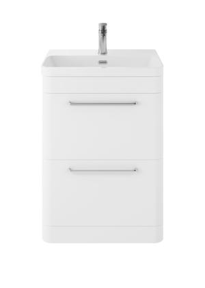 Hudson Reed Solar 600mm Floor Standing 2 Drawer Vanity Unit With Ceramic Basin