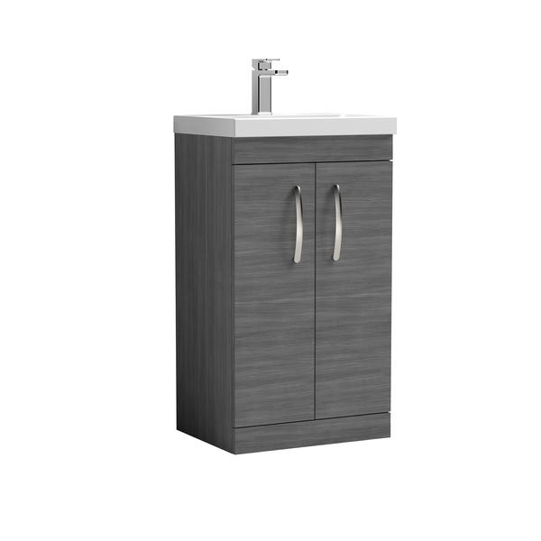 Nuie Athena 500mm Floor Standing 2 Door Vanity Unit With 1 Tap Hole Basin