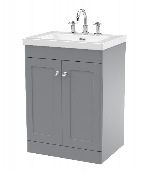 600mm Floor Standing 2-Door Vanity with Basin - 3 Tap Hole