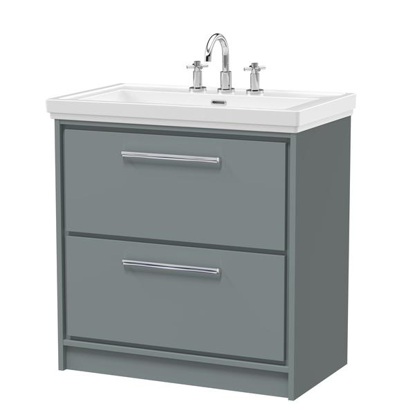Lille 800mm Floor Standing 2-Drawer Vanity with Basin - 3 Tap Hole