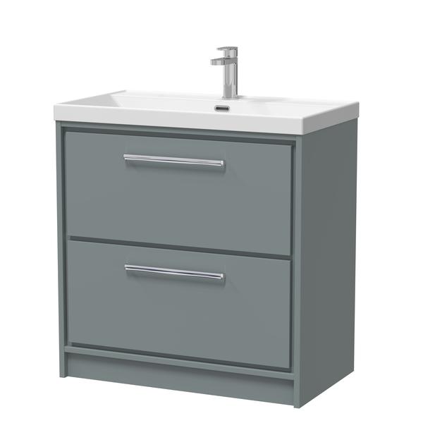 Lille 800mm Floor Standing 2-Drawer Vanity with Basin - 1 Tap Hole
