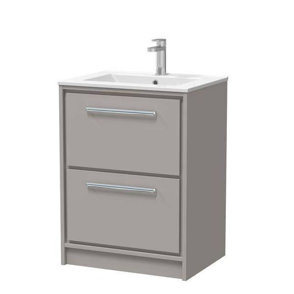 Lille 600mm Floor Standing 2-Drawer Vanity with Basin - 1 Tap Hole