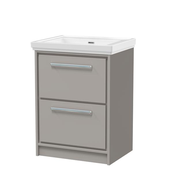 Lille 600mm Floor Standing 2-Drawer Vanity with Basin - 0 Tap Hole