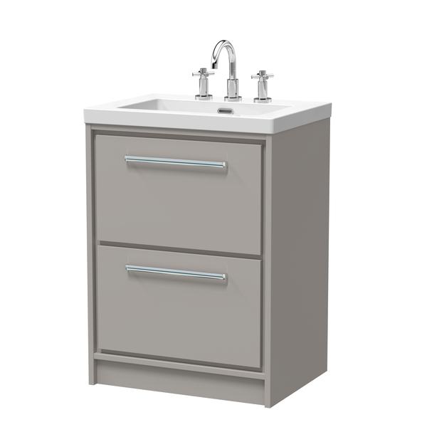 Lille 600mm Floor Standing 2-Drawer Vanity with Basin - 3 Tap Hole