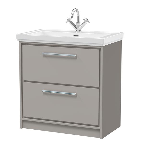 Lille 800mm Floor Standing 2-Drawer Vanity with Basin - 1 Tap Hole
