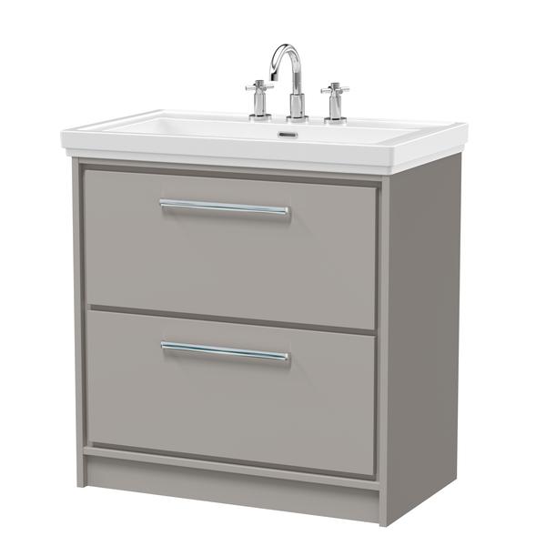 Lille 800mm Floor Standing 2-Drawer Vanity with Basin - 3 Tap Hole