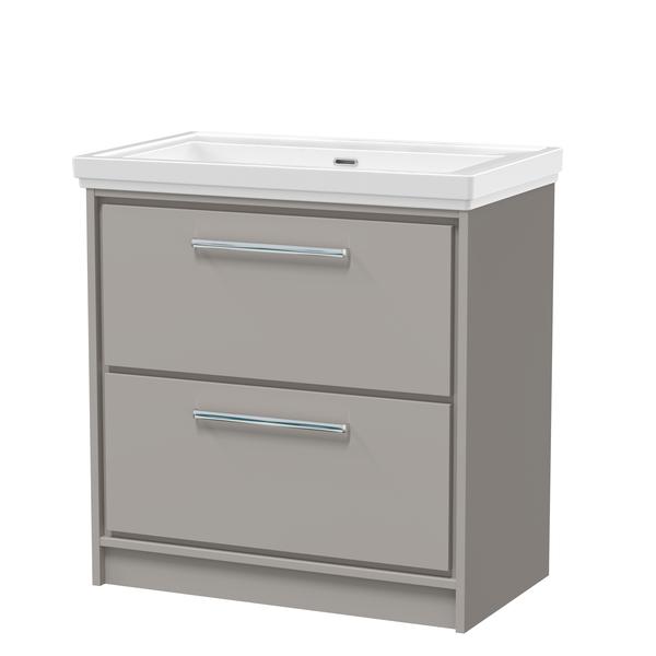 Lille 800mm Floor Standing 2-Drawer Vanity with Basin - 0 Tap Hole