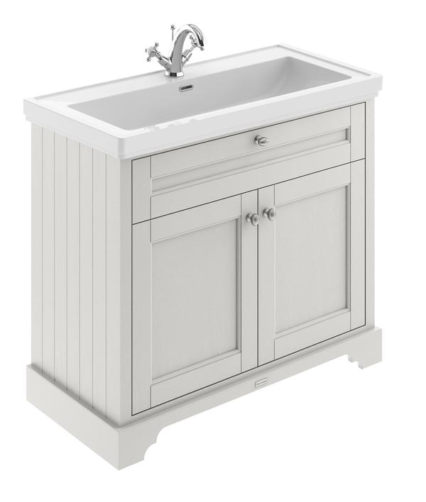 Hudson Reed Old London 1000mm Timeless Sand Floor Standing Vanity Unit With Fireclay Basin