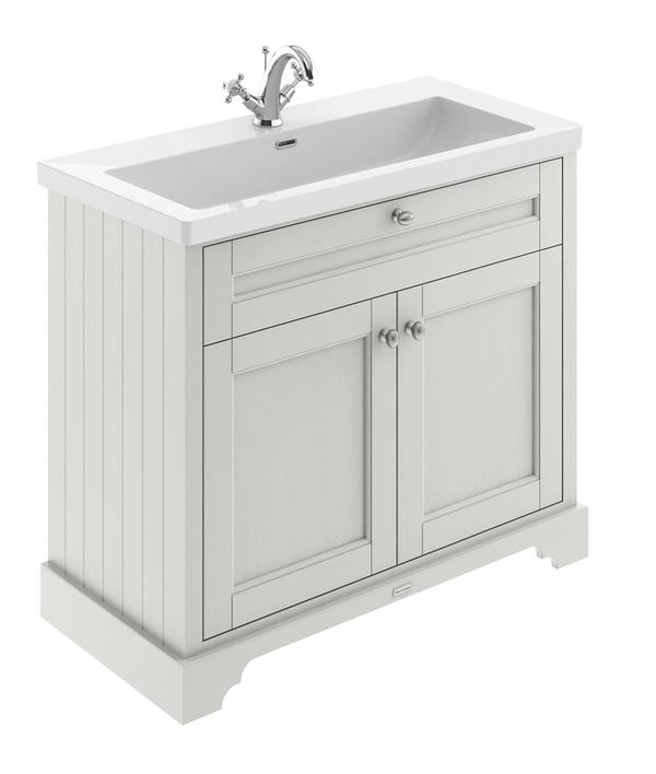Hudson Reed Old London 1030mm Timeless Sand 2-Door Basin Unit with Fireclay Basin