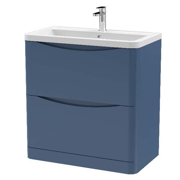 800mm Floor Standing 2 Drawer Vanity & Ceramic Basin