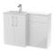Nuie Arno 1100mm Gloss White Left Hand Floor Standing Combination Unit